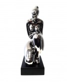 FIGURKA CERAMICZNA MOTHER AND BABY SILVER 33 CM