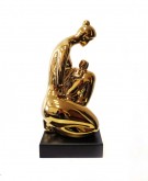 FIGURKA CERAMICZNA MOTHER AND BABY GOLD 33 CM